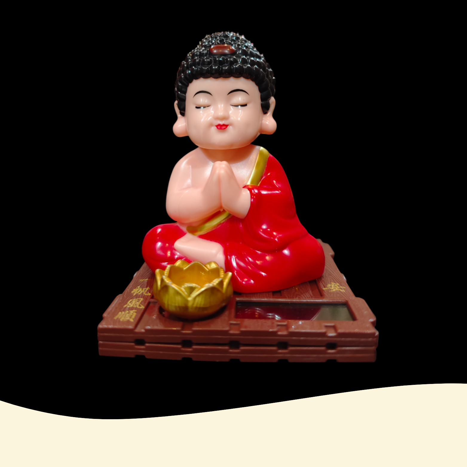Solar Powered Gautam Buddha Statue with Moving Head and Hand for decor Decorative Showpiece