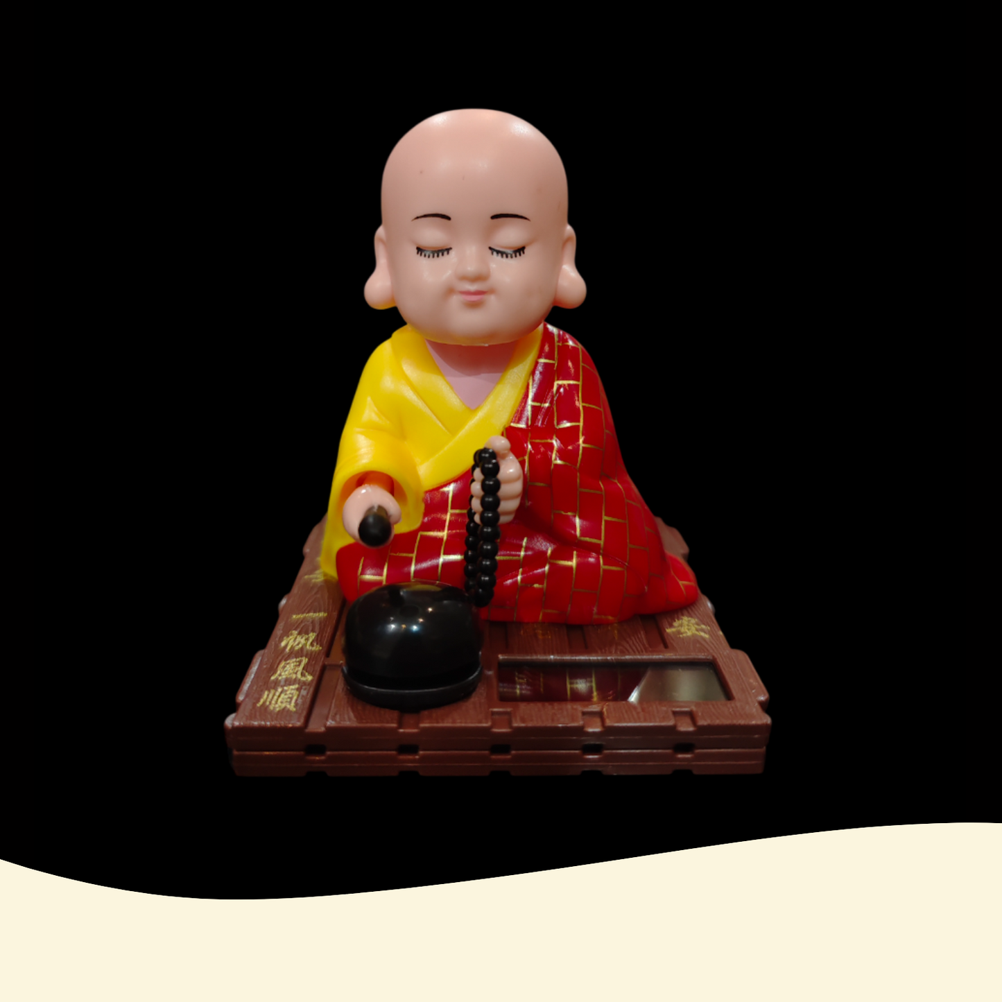 Solar Powered Gautam Buddha Statue with Moving Head and Hand for decor Decorative Showpiece