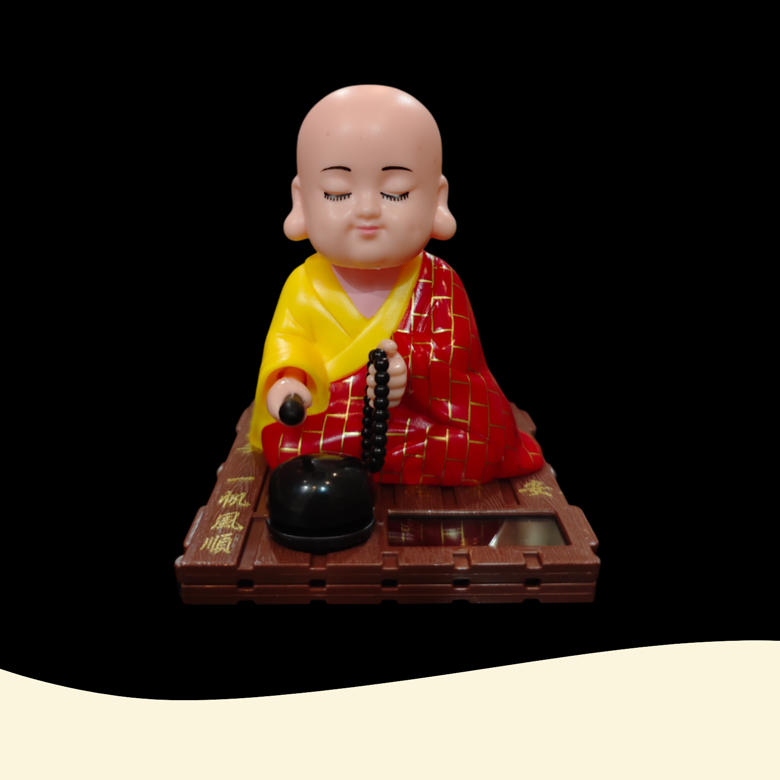 Solar Powered Gautam Buddha Statue with Moving Head and Hand for decor Decorative Showpiece