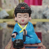 Solar Powered Gautam Buddha Statue with Moving Head and Hand for decor Decorative Showpiece